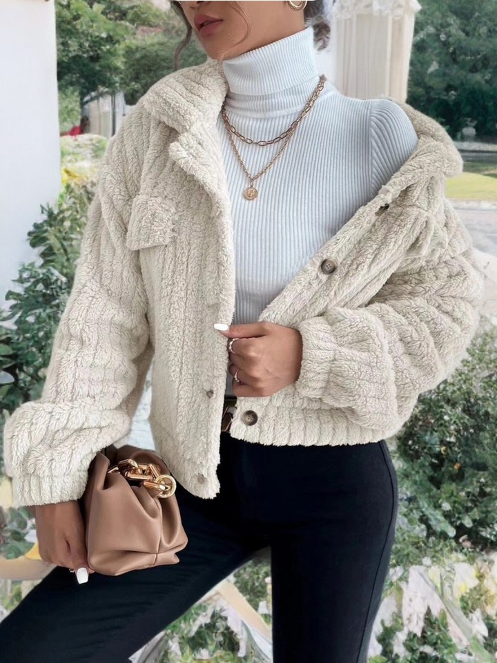 Cozy Teddy Jacket, Ivory