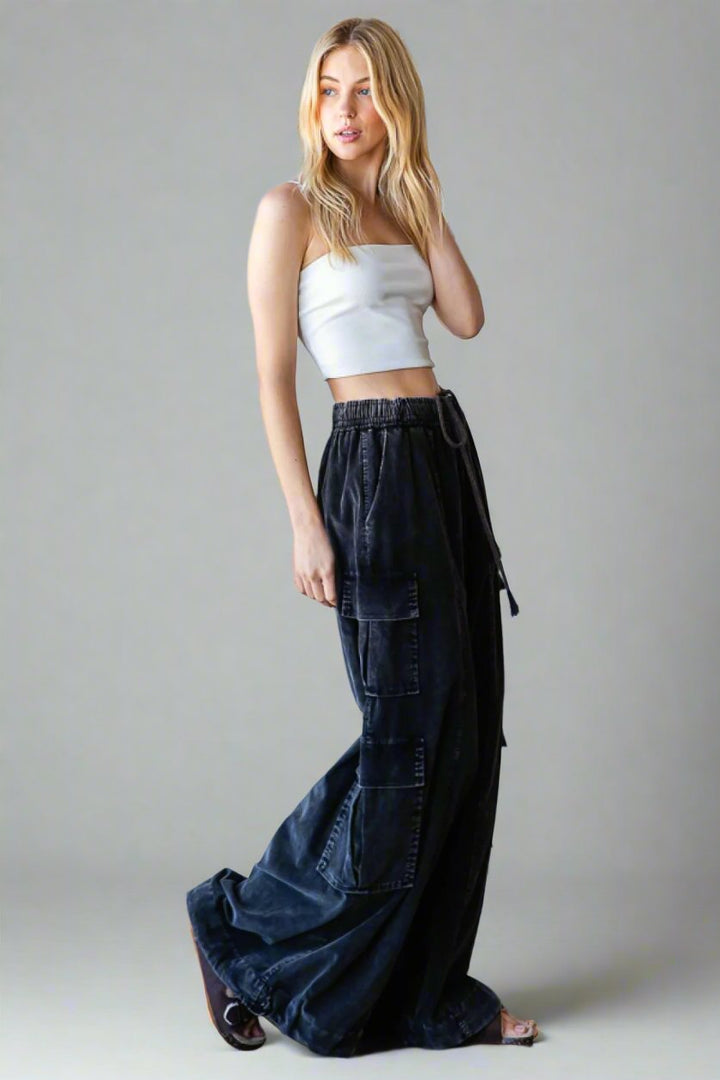 Back in Black Corduroy Cargo Jogger