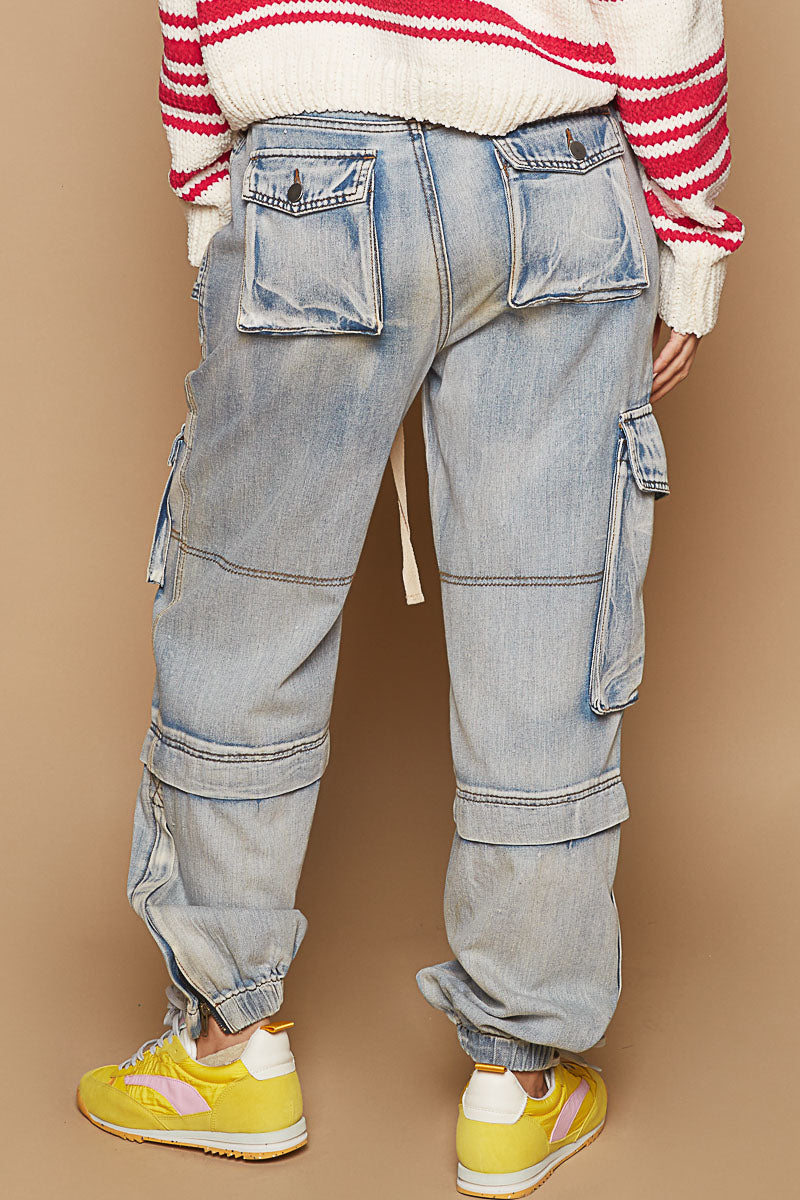 THE Denim Cargo Jogger Pants