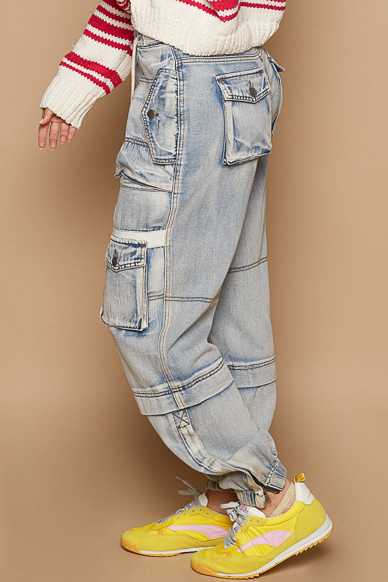 THE Denim Cargo Jogger Pants