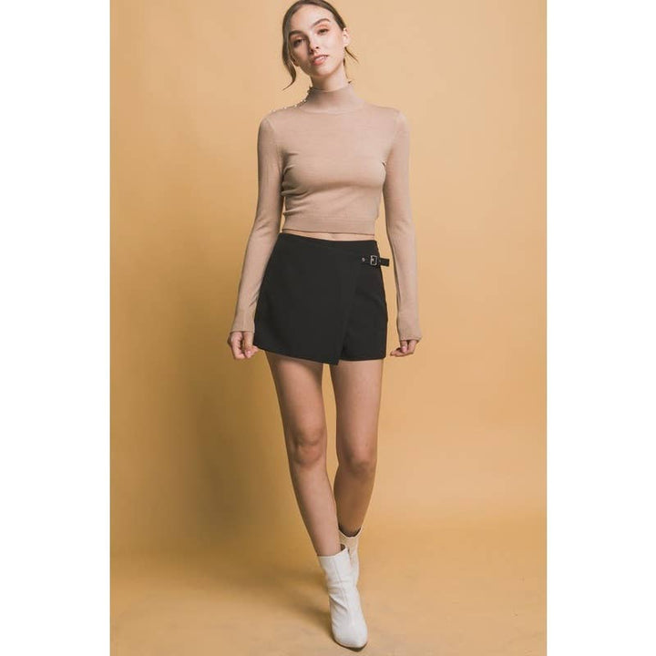 High Style Crop Top, Khaki