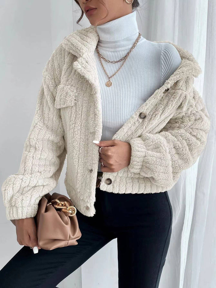 Cozy Teddy Jacket, Ivory